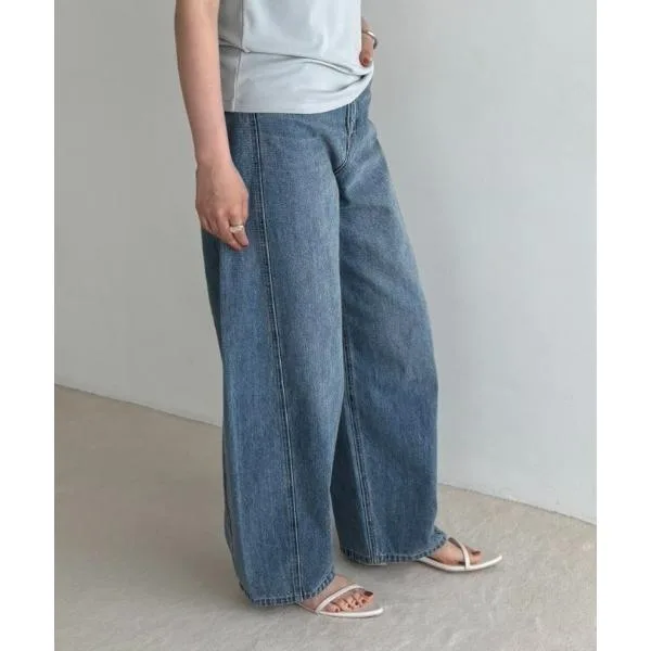 ワイドパンツ ジーンズ デニム デニムパンツ 「累計5千本突破!!」Apbコクーンデニムパンツ「追加3」 レディース
