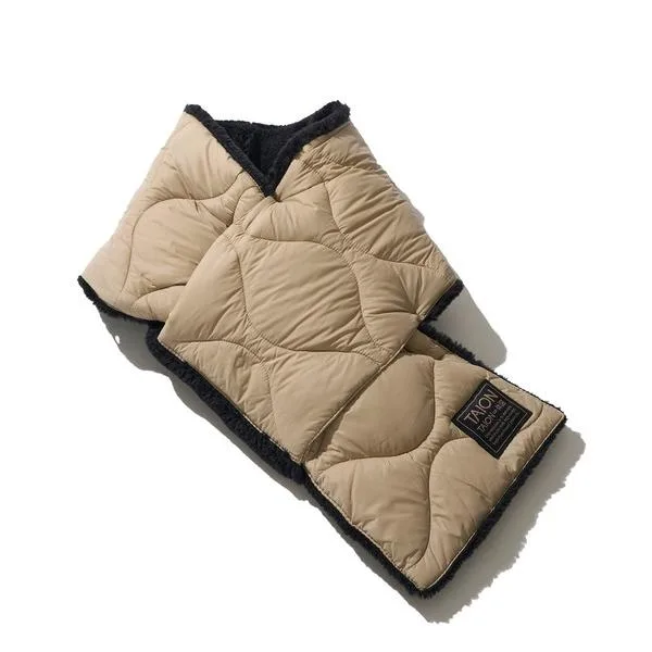 マフラー ストール 「TAION / タイオン」SOFT SHELL MILITARY REVERSIBLE DOWN SCARF / キルティングダウンマフラー レディース メンズ