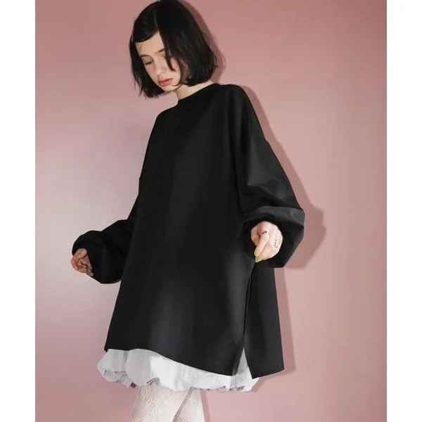 tシャツ 「forksy.」「エブリデイシリーズ」オーバーサイズスウェッティーシャツ レディース
