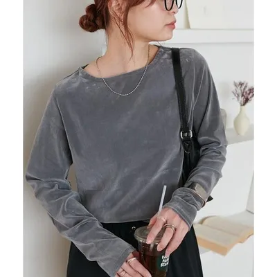 tシャツ 「WEB限定」フロッキーメッシュロングスリーブ レディース