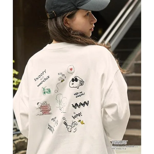 tシャツ 「PEANUTS / SNOOPY」別注 ピーナッツ スヌーピー ヴィンテージプリント オーバーサイズロンT レディース メンズ