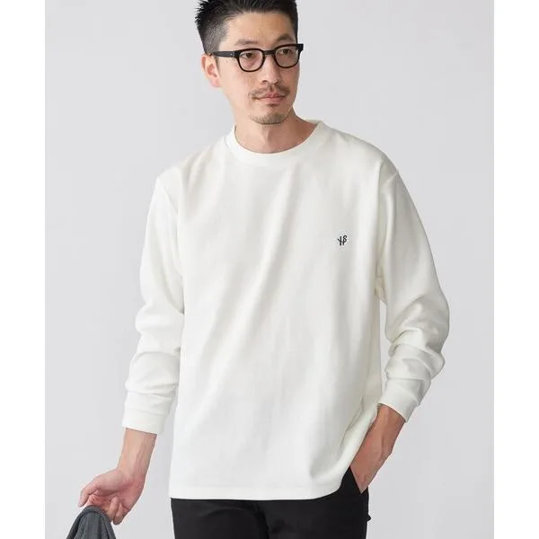 T-shirt "WEB limited" SHIPS: "Antibacterial and deodorizing" one point logo Birdseye crew neck long sleeve T-shirt men's