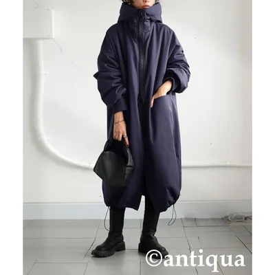 アンティカ antiqua ダウンコート ダウンジャケット ビッグジッパー ロングコート レディース