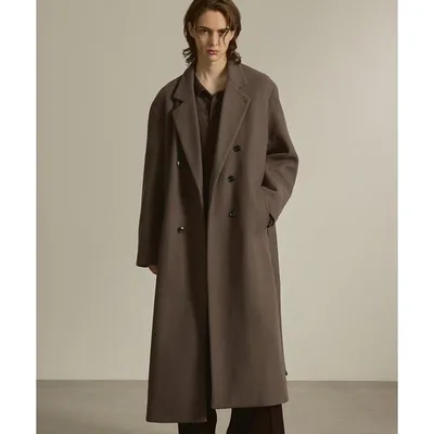 チェスターコート コート Knit melton side zip double chester coat/ニットメルトンオーバーロングサイドジップダブルチェスターコート