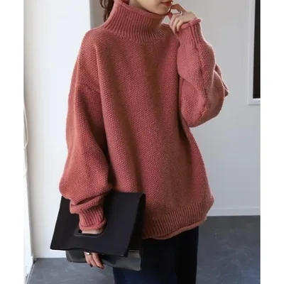タートルネック ニット セーター 「鹿のこ」タートルニット レディース