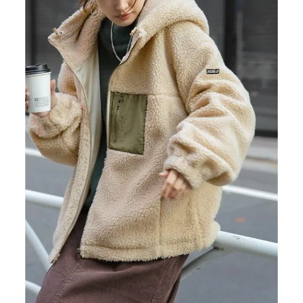 コート アウター ふわもこボアアウター レディース