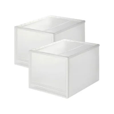 収納 「2個セット」ポリプロピレン 収納ケース 大 約幅34×奥行44.5×高さ30cm