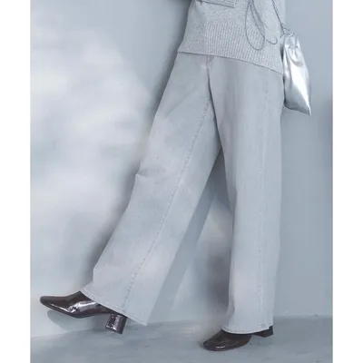 ワイドパンツ ジーンズ デニム デニムパンツ 「丈長めサイズあり!」撥水 ワイドストレートデニム レディース