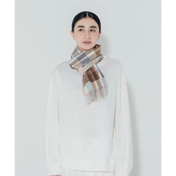 マフラー ストール 「cumaco」カシミヤ 100% ミニマフラー リバーシブル チェック 柄 レディース カシミア カシミヤマフラー カシミアマフラー ユニセックス