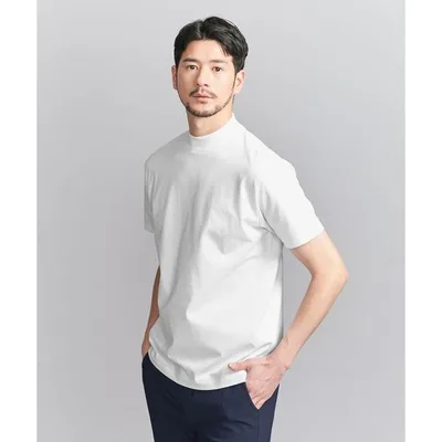 tシャツ 「WEB限定 WARDROBE SMART」クリア ガスコットン モックネック カットソー「抗菌・防臭」 メンズ