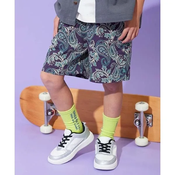ハーフパンツ パンツ 短パン デザインいろいろ 無地ワンポイント&総柄 ミニ裏毛ハーフパンツ キッズ 子供服 男の子 女の子
