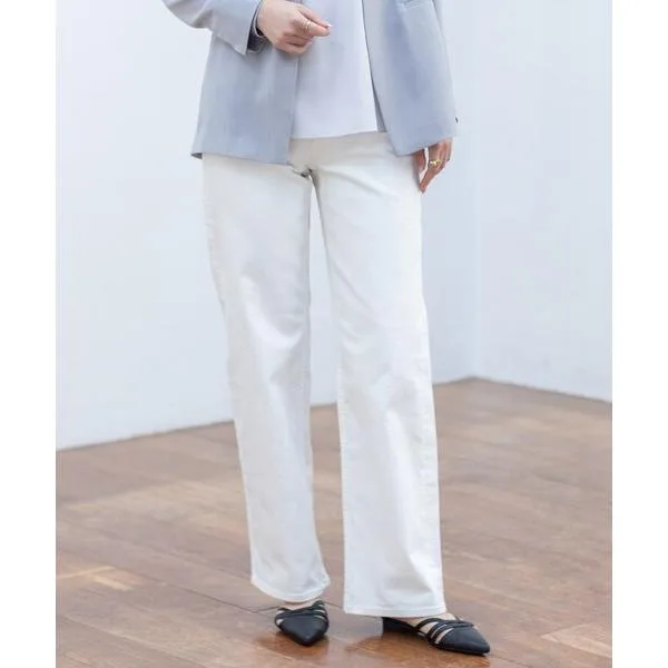 ジーンズ デニム デニムパンツ 「褒められデニム」ワイドストレート デニムパンツ レディース