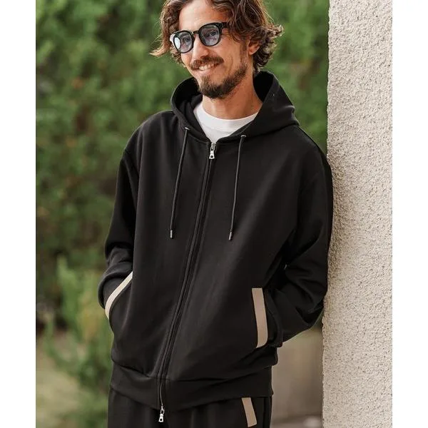 パーカー mpa3706- block logo cardboard knit hooded riri zip parka パーカー メンズ レディース