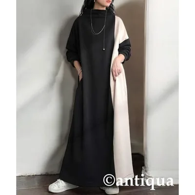 アンティカ antiqua ワンピース バイカラーワンピース