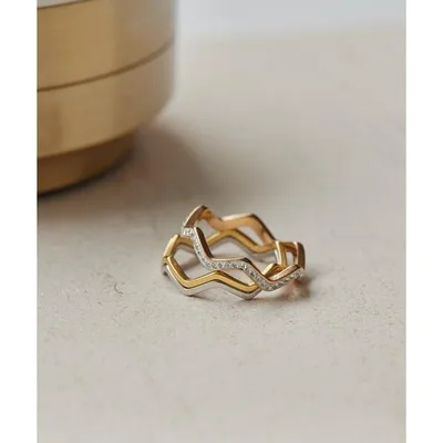 アレルギー対応 指輪 リング 「金属アレルギー対応/ステンレス」ギザギザ3色リング レディース