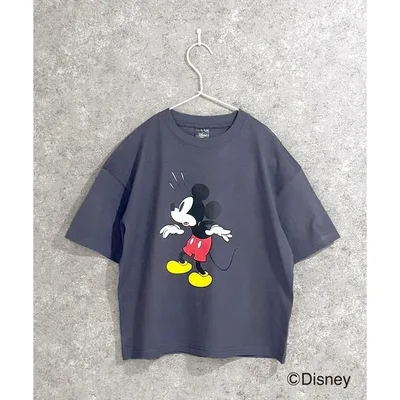 tシャツ 「 MICKY MOUSE / ミッキーマウス 」キャラクタープリント オーバーサイズTシャツ 半袖 キッズ キッズ 子供服 男の子 女の子