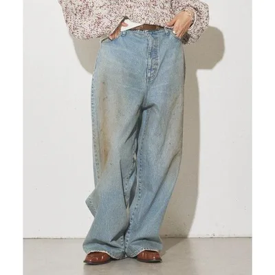 ワイドパンツ ジーンズ デニム デニムパンツ 「GEMINI」ダスティDENIM レディース