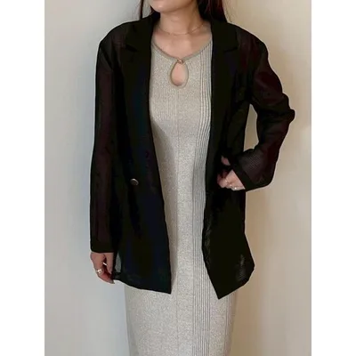 ジャケット テーラードジャケット メッシュダブルテーラージャケット 秋服 レディース