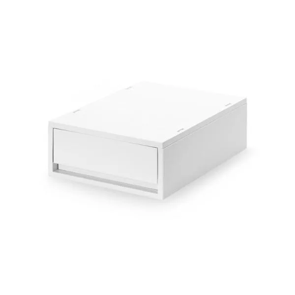 収納 再生ポリプロピレン入り 小物収納ケース 中 ホワイトグレー 約幅26×奥行37×高さ12cm