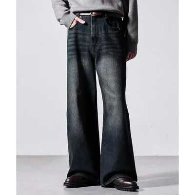 ジーンズ 「CLEL」Relief Straight Denim Pants / レリーフストレートデニムパンツ「セットアップ対応」 メンズ レディース