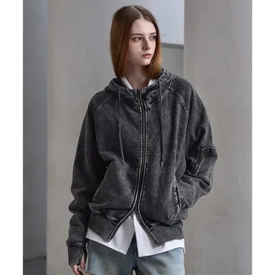 パーカー 「CLEL」Heavyweight Stand Neck Zip Hoodie / ヘビーウェイトスタンドネックジップパーカー メンズ レディース