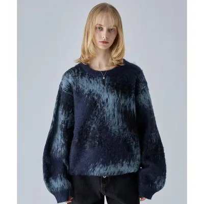 セーター ニット 「VELNUS」Abstract loose shaggy design knit/アブストラクトルーズシャギーデザインニット メンズ レディース