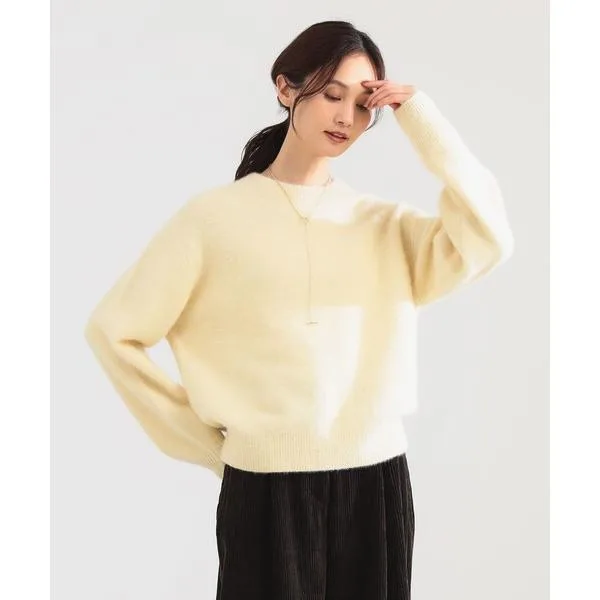 ニット セーター 厚手 ヤク フォックス ロングスリーブ プルオーバーニット レディース