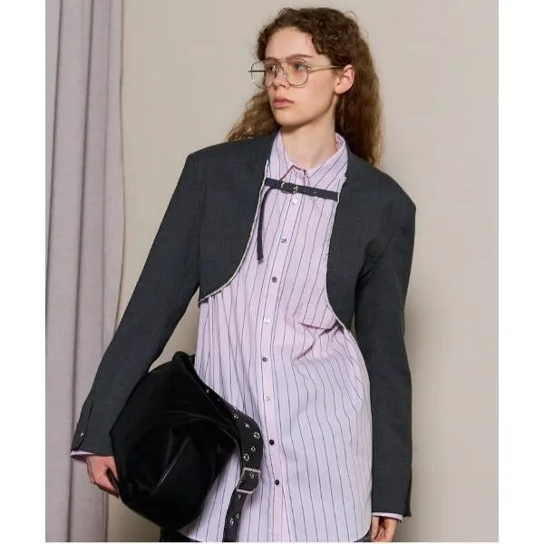 ジャケット テーラードジャケット Short Bolero Jacket/ショートボレロジャケット「MAISON SPECIAL/メゾンスペシャル」 レディース