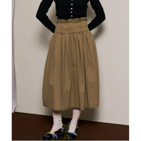 スカート Waist Frill Mid-length Skirt/ウエストフリルミモレスカート