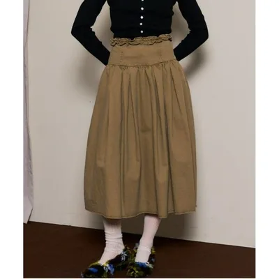スカート Waist Frill Mid-length Skirt/ウエストフリルミモレスカート