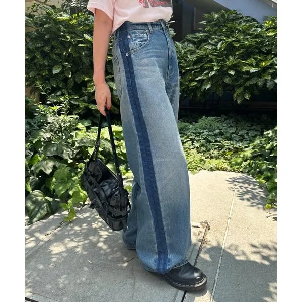 ワイドパンツ ジーンズ デニム デニムパンツ ワイド ルーズデニム レディース