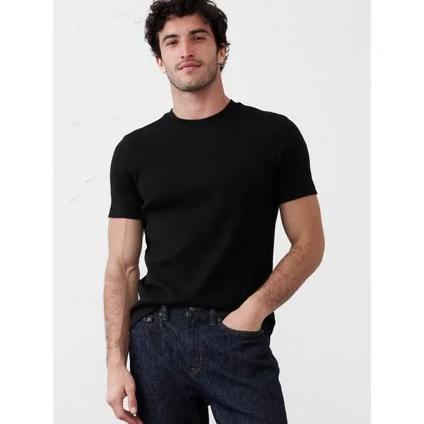 tシャツ BANANA REPUBLIC FACTORY STORE ミニリブ クルーネックTシャツ メンズ