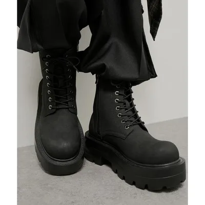 ブーツ 「Alfred Alex」Chunky High-Sole Boots/ハイソール サイドジップブーツ メンズ レディース