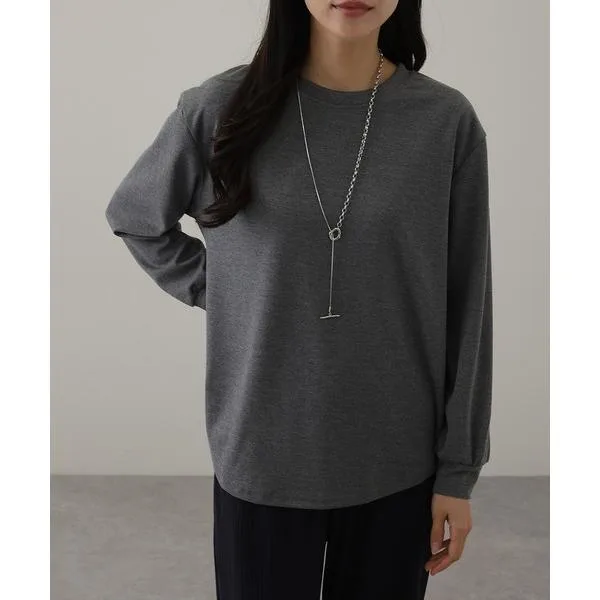 tシャツ クルーネック オーバーサイズ ベーシック 長袖 カットソー レディース