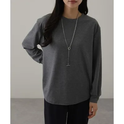 tシャツ クルーネック オーバーサイズ ベーシック 長袖 カットソー レディース