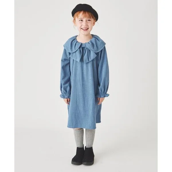 ワンピース 襟 リボン コーデュロイ ワンピース キッズ 子供服 女の子