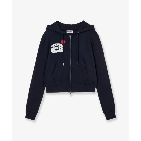 パーカー DOT SMALL LETTER CROP HOOD ZIP UP レディース