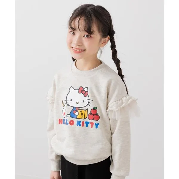 トレーナー 「サンリオ」ハローキティ/肩フリル裏毛トレーナー キッズ 子供服 女の子