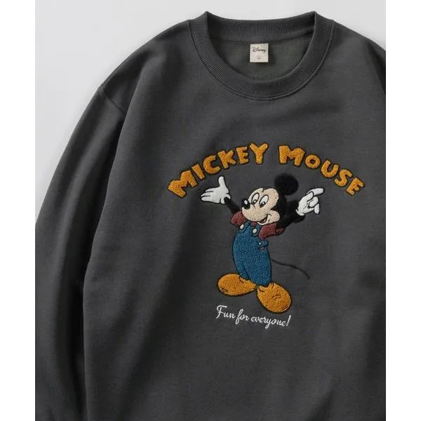 トレーナー スウェット 裏起毛 「71」「Disney/ディズニー」ミッキーマウス/ベイマックス アップリケ & 刺繍デザイン 裏起毛 スウェット レディース メンズ