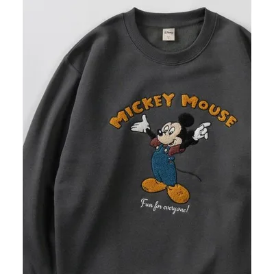 トレーナー スウェット 裏起毛 「71」「Disney/ディズニー」ミッキーマウス/ベイマックス アップリケ & 刺繍デザイン 裏起毛 スウェット レディース メンズ