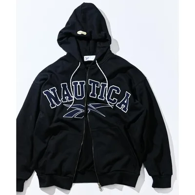 パーカー Reebok×NAUTICA/リーボック×ノーティカ 「Exclusive」ダブルネーム アーチロゴ ヘビーウェイト ジップアップ フーディー メンズ