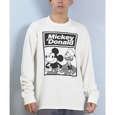 tシャツ 「ムラサキスポーツ限定」DEAR LAUREL/ディアローレル × Disney ディズニー × JM コラボ 長袖 Tシャツ ロンT ミッキー ドナルド DL25F-JM2203