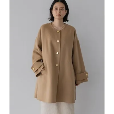ノーカラーコート コート 卒業式 カシープノーカラーコート レディース