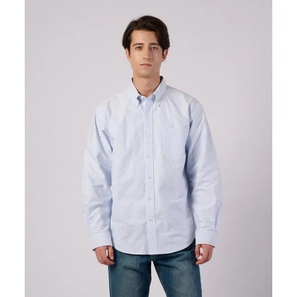 Shirt Oxford Striped/Checked Button Down Shirt Men's