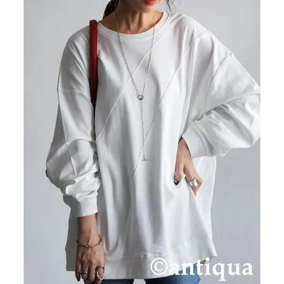 アンティカ antiqua tシャツ リブ切替トップス レディース メンズ