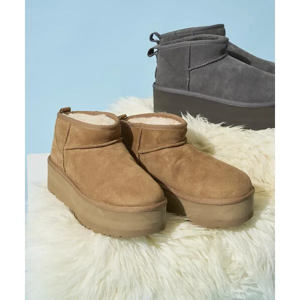ugg ムートン ブーツ 限定展開 UGG/アグ W CLASSIC ULTRA MINI PLATFORM/クラシック ウルトラ ミニ プラットフォーム(厚底ムートンブーツ)「6〜8サイズ…