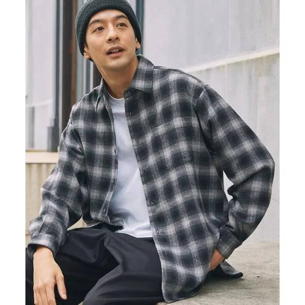 シャツ 「UNNOTICEシリーズ」ファンクショナル レギュラーカラー長袖チェックネルシャツ / 保温「THE CRAFT CREW PRODUCTS」 メンズ レディース