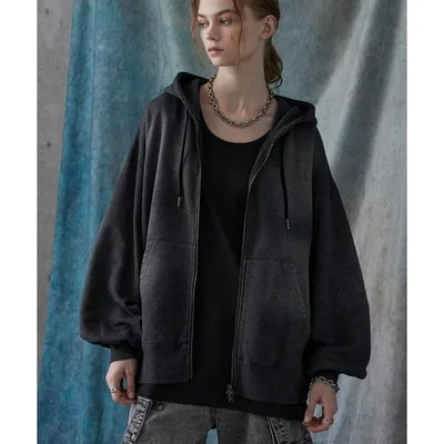 パーカー 「SERACE」Vintage design heavy weight spray full zip parker / ヴィンテージデザインヘビーウェイトスプレーフルジップパーカー