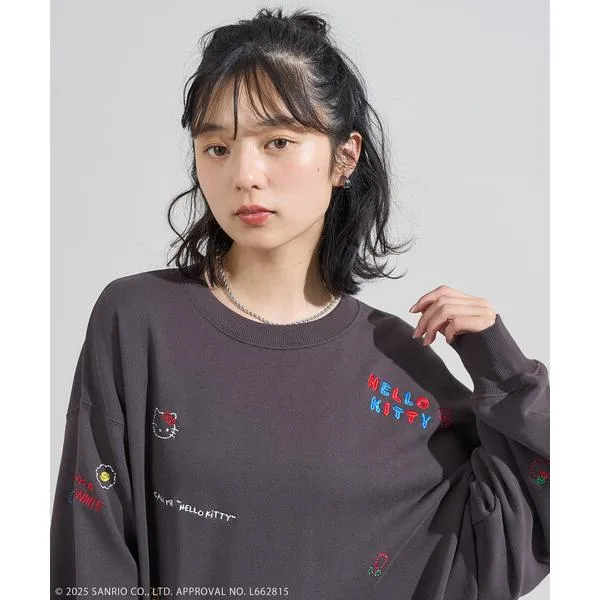 トレーナー スウェット SANRIO/サンリオ 'HELLO KITTY' MESSAGE 刺繍スウェット/ハローキティ レディース