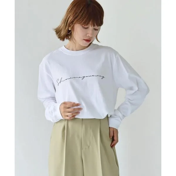 tシャツ 「cheriella」WEB限定シンプルプリントロゴロンT WEB LIMITED SIMPLE PRINT LOGO LONG TEE レディース